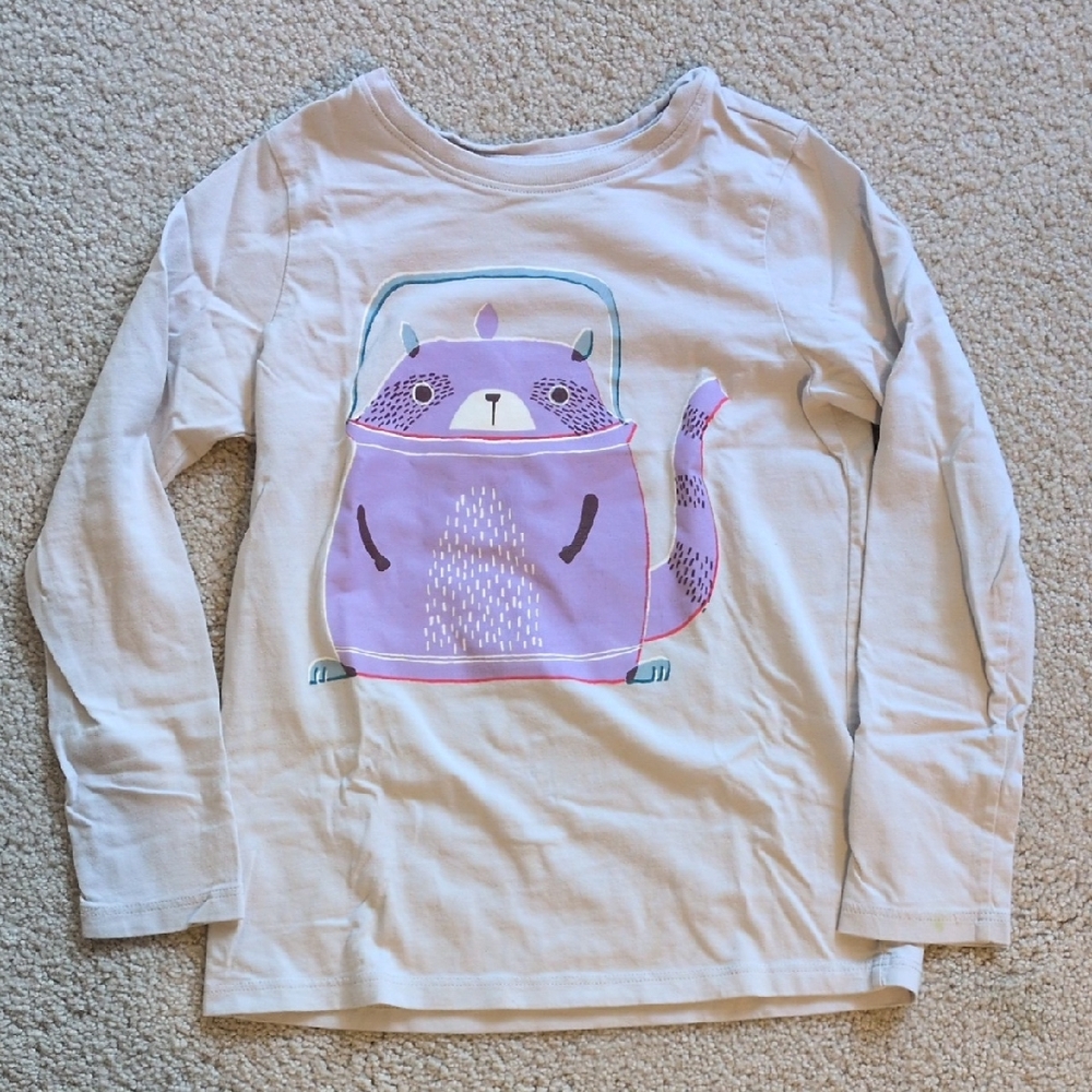 Tea Collection Long Sleeve Shirt with Purple Animal Design